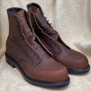 Men's New Old Stock Red Wing 453 Work Boot, Brown Oiled Leather Super Soles 10.5